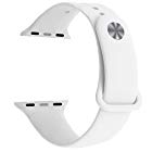 Yimzen Soft Silicone Sport iWatch Band Strap for Apple Watch Series 3 2 1 Sport & Edition 38mm M/L White