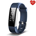 Fitness Tracker, Juboury Slim Heart Rate Smart Bracelet Wearable Pedometer Touch Screen Activity Tracker Fitness Watch for Android and IOS Smart Phones (Blue)