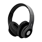 iJoy Matte Finish Premium Rechargeable Wireless Headphones Bluetooth Over Ear Headphones Foldable Headset With Mic (Stealth)