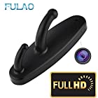 FULAO Hidden Spy Clothes Hook Cam Surveillance Full HD Covert 1280p Wireless Security Home Recorder Camera Black