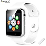 Bluetooth Smart Watch with Camera, Aosmart B23 Smart Watch for Android Smartphones (White)