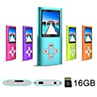 RHDTShop Fashion Portable MP3 MP4 Player,Beautiful Design,Colorful Choice,SD Card Slot,Digital Music Video Media Player,Volume Control, USB 2.0 Cable, with a 16GB Micro SD card, Blue