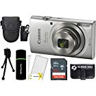 Canon PowerShot ELPH 20MP 8x Zoom Digital Camera (Silver) + 32GB Card + Reader + Case + Accessory Bundle 180